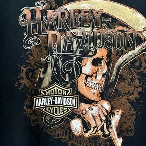 Harley Davidson Motor Cycles Skull Black T-Shirt Size 2XL Daytona Beach